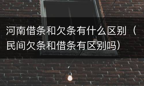 河南借条和欠条有什么区别（民间欠条和借条有区别吗）