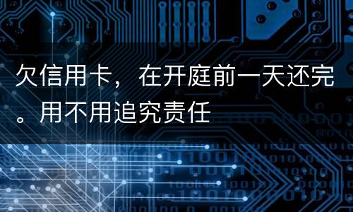 欠信用卡，在开庭前一天还完。用不用追究责任