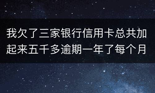 我欠了三家银行信用卡总共加起来五千多逾期一年了每个月都有还一点会不会坐牢