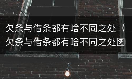 欠条与借条都有啥不同之处（欠条与借条都有啥不同之处图片）