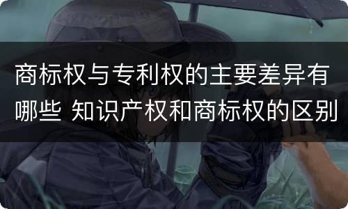 商标权与专利权的主要差异有哪些 知识产权和商标权的区别