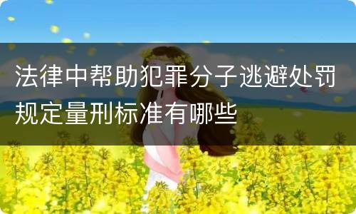 法律中帮助犯罪分子逃避处罚规定量刑标准有哪些
