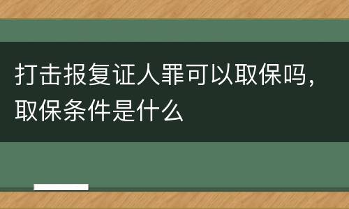 打击报复证人罪可以取保吗，取保条件是什么