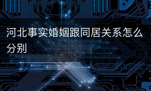 河北事实婚姻跟同居关系怎么分别
