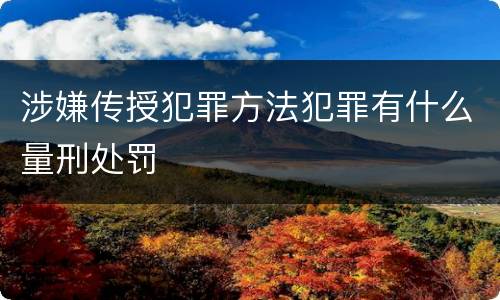 涉嫌传授犯罪方法犯罪有什么量刑处罚