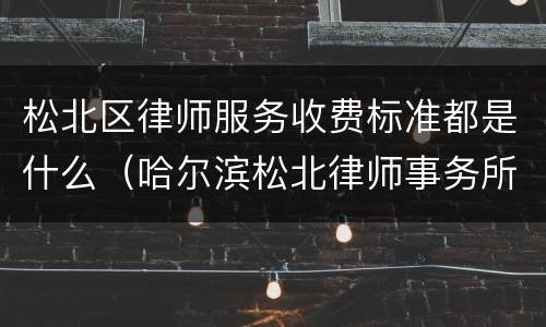 松北区律师服务收费标准都是什么（哈尔滨松北律师事务所咨询费用）