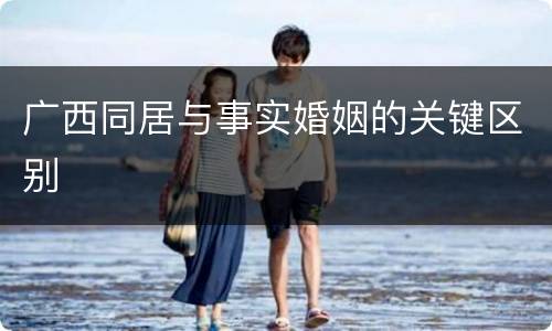 广西同居与事实婚姻的关键区别