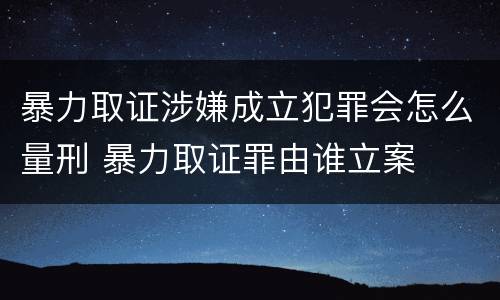暴力取证涉嫌成立犯罪会怎么量刑 暴力取证罪由谁立案