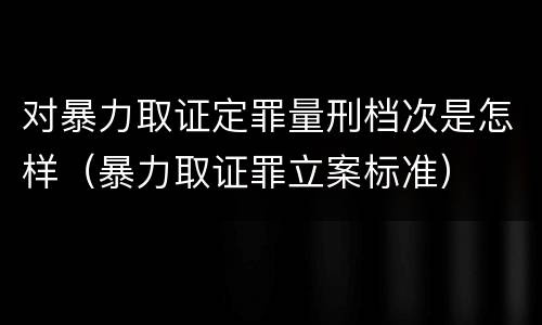 对暴力取证定罪量刑档次是怎样（暴力取证罪立案标准）