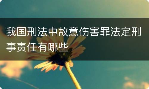 我国刑法中故意伤害罪法定刑事责任有哪些