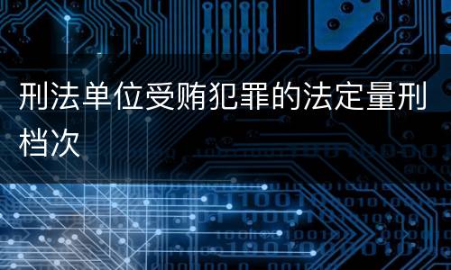 刑法单位受贿犯罪的法定量刑档次