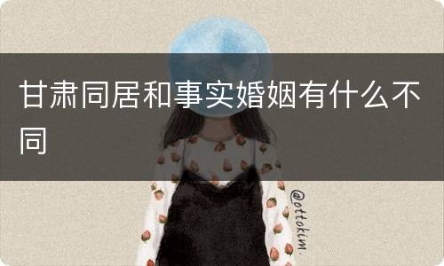 甘肃同居和事实婚姻有什么不同