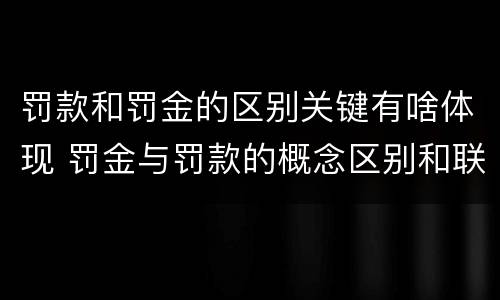 罚款和罚金的区别关键有啥体现 罚金与罚款的概念区别和联系