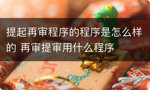 提起再审程序的程序是怎么样的 再审提审用什么程序