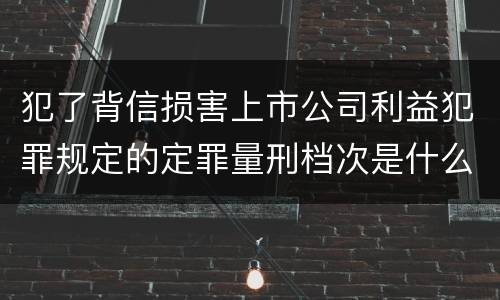 犯了背信损害上市公司利益犯罪规定的定罪量刑档次是什么