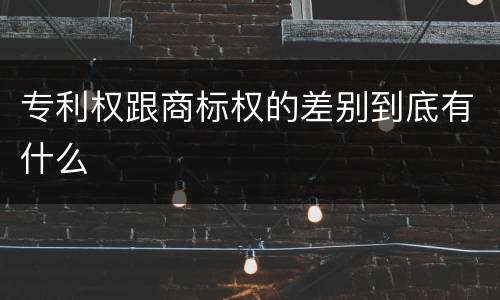 专利权跟商标权的差别到底有什么