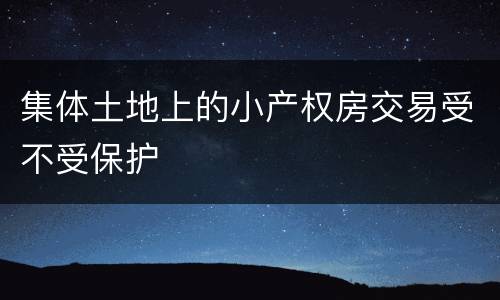 集体土地上的小产权房交易受不受保护