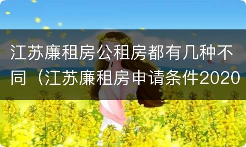 江苏廉租房公租房都有几种不同（江苏廉租房申请条件2020）
