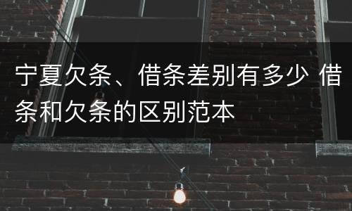 宁夏欠条、借条差别有多少 借条和欠条的区别范本