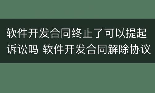 软件开发合同终止了可以提起诉讼吗 软件开发合同解除协议