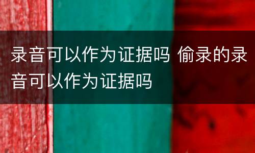 录音可以作为证据吗 偷录的录音可以作为证据吗