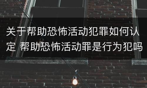 关于帮助恐怖活动犯罪如何认定 帮助恐怖活动罪是行为犯吗