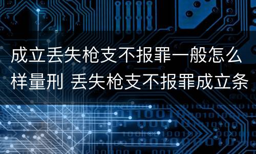 成立丢失枪支不报罪一般怎么样量刑 丢失枪支不报罪成立条件