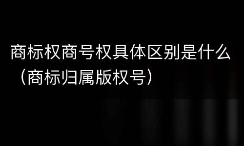 商标权商号权具体区别是什么（商标归属版权号）