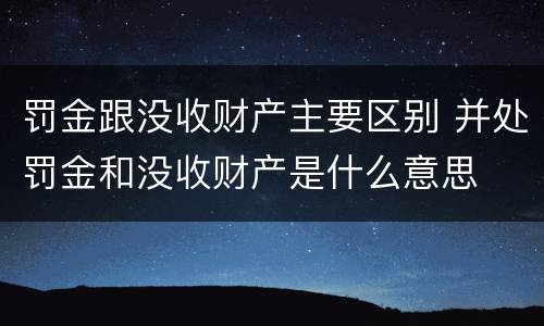 罚金跟没收财产主要区别 并处罚金和没收财产是什么意思