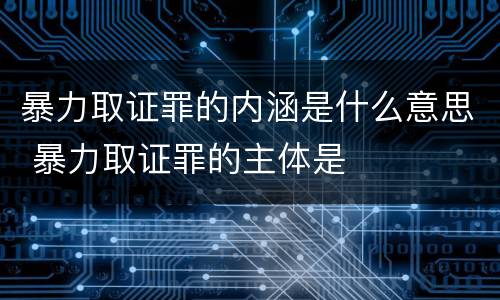 暴力取证罪的内涵是什么意思 暴力取证罪的主体是