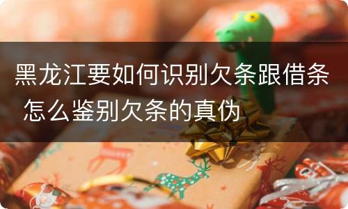 黑龙江要如何识别欠条跟借条 怎么鉴别欠条的真伪