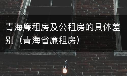 青海廉租房及公租房的具体差别（青海省廉租房）