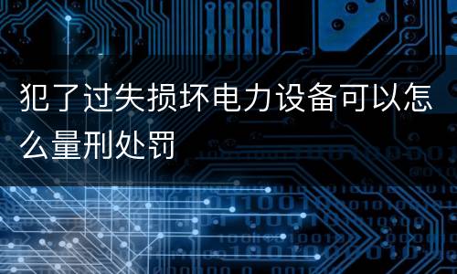 犯了过失损坏电力设备可以怎么量刑处罚