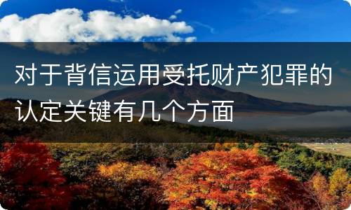 对于背信运用受托财产犯罪的认定关键有几个方面