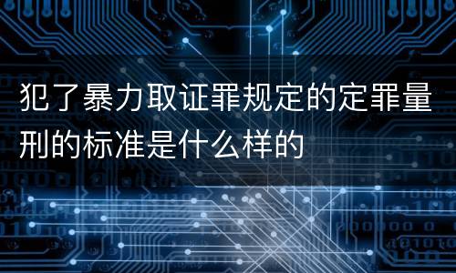 犯了暴力取证罪规定的定罪量刑的标准是什么样的