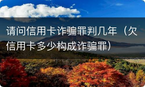 请问信用卡诈骗罪判几年（欠信用卡多少构成诈骗罪）