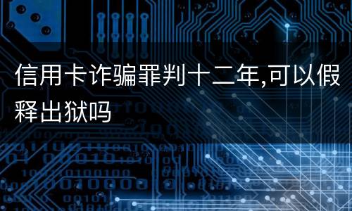信用卡诈骗罪判十二年,可以假释出狱吗