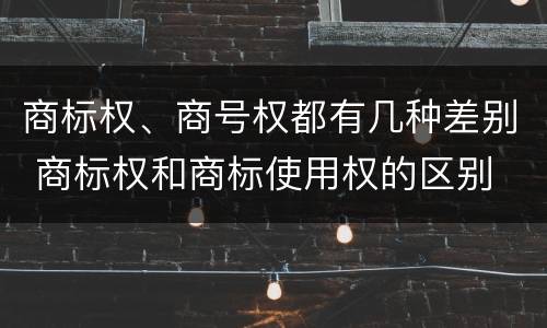 商标权、商号权都有几种差别 商标权和商标使用权的区别