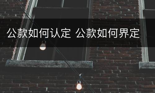 公款如何认定 公款如何界定