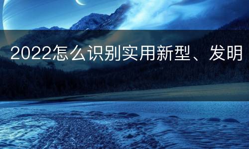 2022怎么识别实用新型、发明