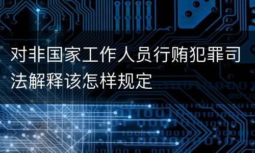 对非国家工作人员行贿犯罪司法解释该怎样规定