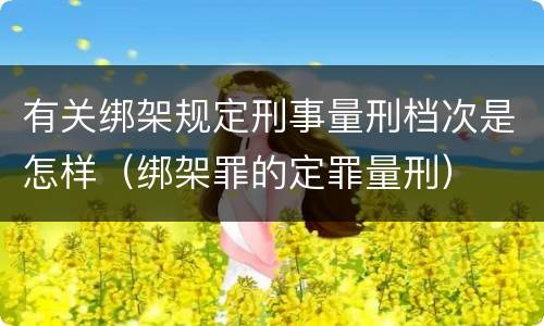 有关绑架规定刑事量刑档次是怎样（绑架罪的定罪量刑）