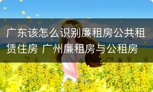 广东该怎么识别廉租房公共租赁住房 广州廉租房与公租房