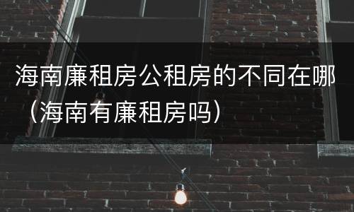 海南廉租房公租房的不同在哪（海南有廉租房吗）