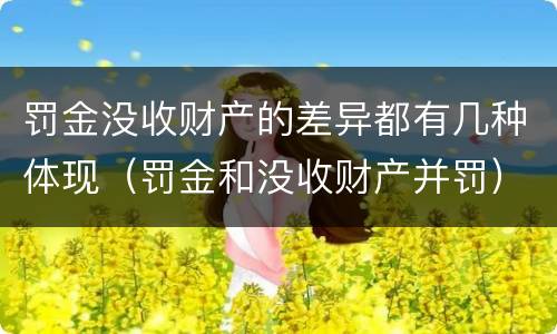 罚金没收财产的差异都有几种体现(罚金和没收财产并罚)