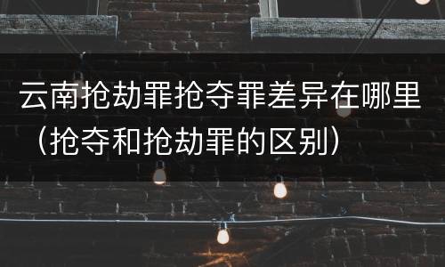 云南抢劫罪抢夺罪差异在哪里（抢夺和抢劫罪的区别）