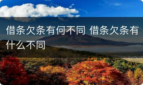 借条欠条有何不同 借条欠条有什么不同