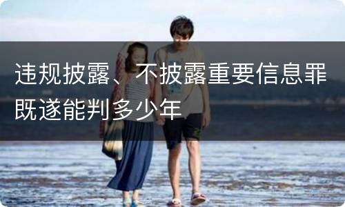 违规披露、不披露重要信息罪既遂能判多少年
