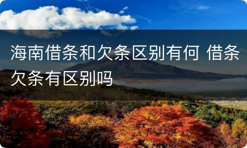 海南借条和欠条区别有何 借条欠条有区别吗