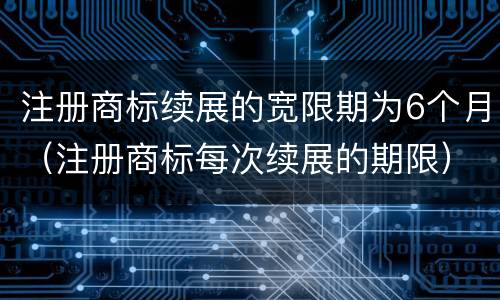 注册商标续展的宽限期为6个月（注册商标每次续展的期限）